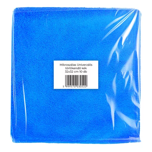 Mikroszálas törlőkendő 32x32cm 300g/m2 kék 10 db-os