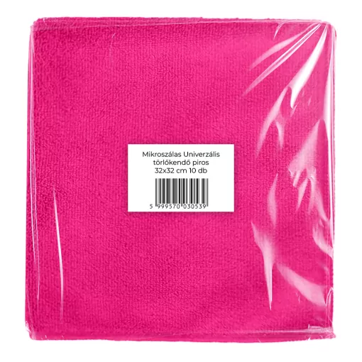 Mikroszálas törlőkendő 32x32cm 300g/m2 piros 10 db-os