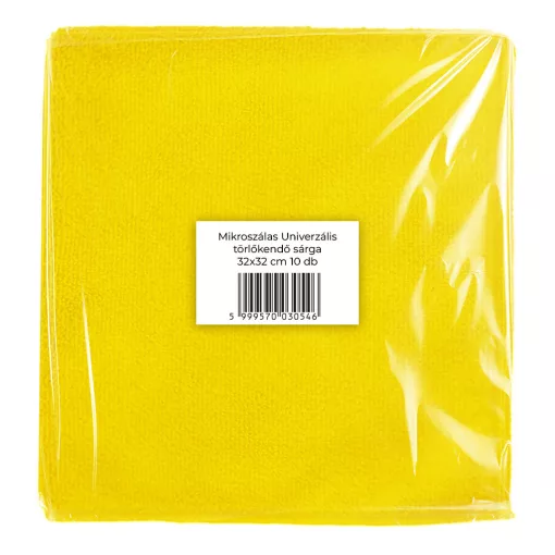 Mikroszálas törlőkendő 32x32cm 300g/m2 sárga 10 db-os
