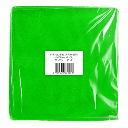 Mikroszálas törlőkendő 32x32cm 300g/m2 zöld 10 db-os
