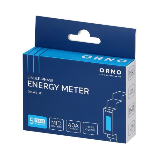 Orno egyfázisú digitális fogyasztásmérő sínre szerelhető 40A