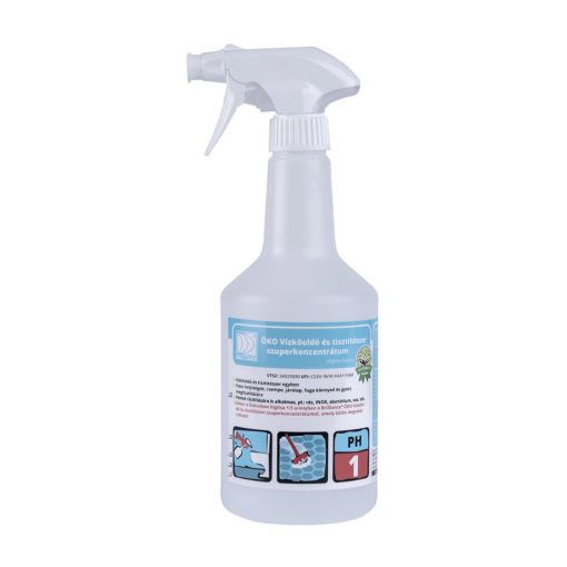 Brilliance® ÖKO Vízkőoldó és Tisztítószer szuperkoncentrátum hígító flakon szórófejjel 750 ml (üres)
