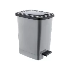   Slim Műanyag pedálos szemetes, ezüst/szürke, belső vödörrel 25L