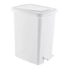   Slim Műanyag pedálos szemetes, fehér, belső vödörrel 15L