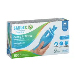   Berica Smilex Skin Blue egyszerhasználatos nitril kék vizsgálókesztyű XL, 100 db / doboz