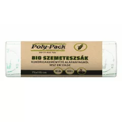   Kukoricakeményítő alapú (EN13432) PLA zsák 730x1150x0,03mm, 120L, 10 darab/tekercs