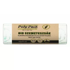   Kukoricakeményítő alapú (EN13432) PLA zsák 600x750x0,025mm, 60L, 10 darab/tekercs