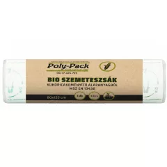   Kukoricakeményítő alapú (EN13432) PLA zsák 800x1250x0,03mm, 135L, 5 darab/tekercs