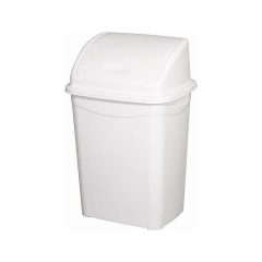   Billenőfedeles szemetes kuka, műanyag, luxury fehér, 16 L 