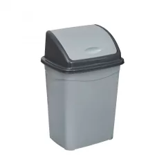   Planet Billenőfedeles szemetes kuka, műanyag, szürke/antracit, 16 L