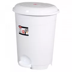  Planet Pedálos szemetes kuka, műanyag, LUXURY fehér, kivehető kosárral, 50L NO5