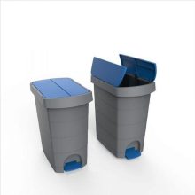 Planet Pelikán Slim pedálos szemetes eco antracit színű, piros fedéllel 60L