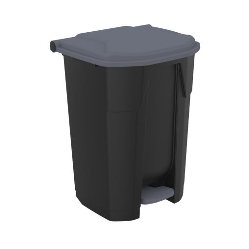 Uctem szelektív hulladékgyűjtő konténer, műanyag, pedálos, fekete/szürke 50L