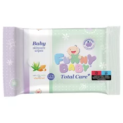   Funny Baby Total Care 72 lapos baba törlőkendő mandulaolajjal és aloe vera kivonattal