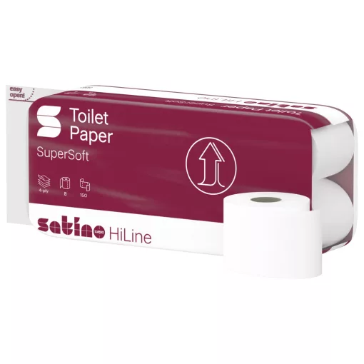 Satino Wepa Prestige toalettpapír, 4 rétegű, 150 lapos, 8 tekercs/csomag, 9 csomag/zsák
