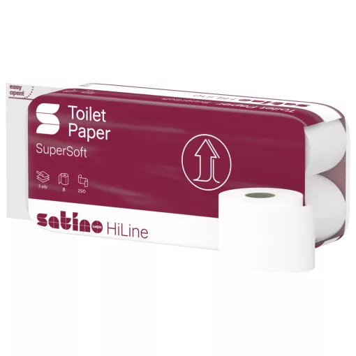 Satino Wepa Prestige toalettpapír 3 rétegű, fehér, 250 lap, 8 tek/csg 8 csomag/zsák