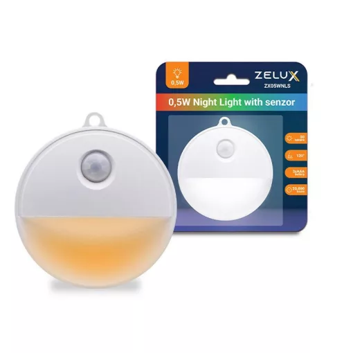 Zelux LED fény és mozgásérzékelős éjszakai világítás
