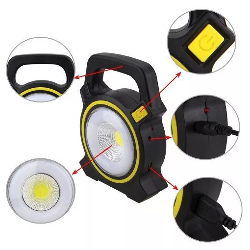 Zelux 10W akkumulátoros napelemes reflektor
