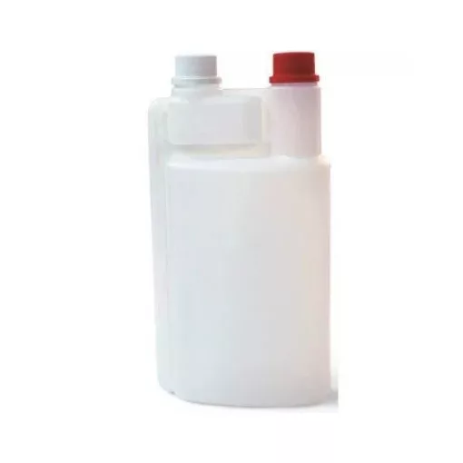 Kiehl flakon 1L-kétnyakú adagolóflakon, üres, utántölthető, piros-fehér kupak