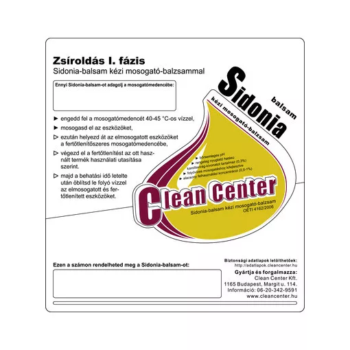 Sidonia-balsam I. fázis kísérőmatrica