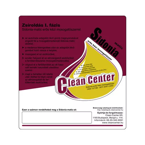 Sidonia-matic I. fázis kísérőmatrica