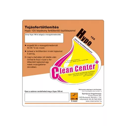 Hypo tojásfertőtlenítés kísérőmatrica