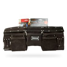 Professzionális bőr szerszámtartó öv - 7 zseb, 1 kalapácstartó, 4 ceruzatartó
