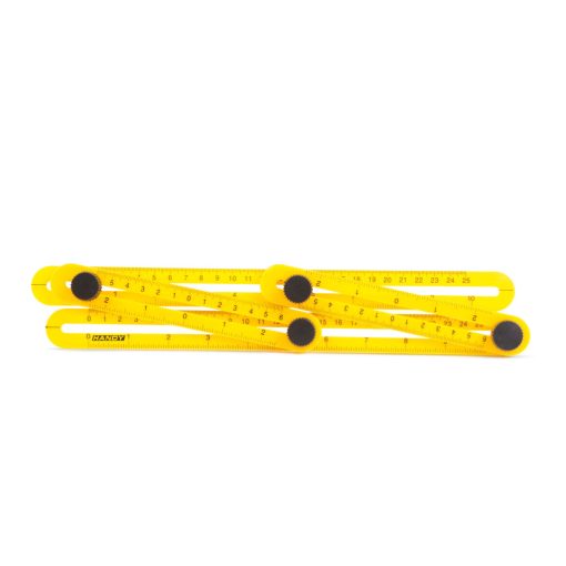 Műanyag négyoldalú vonalzó, szögmásoló 