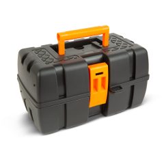   Kinyitható tálcás szerszámostáska - három tálcás - műanyag - 37 x 23 x 21 cm