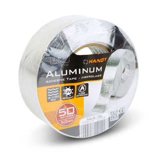 Alumínium ragasztószalag - üvegszálas - akril - 50 m x 50 mm - 150 mikron - lángálló