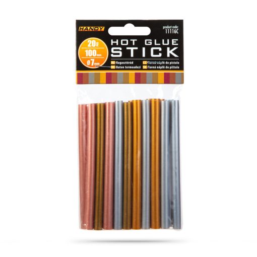 Ragasztórúd - 7 x 100 mm - Metál színes - 20 db / csomag