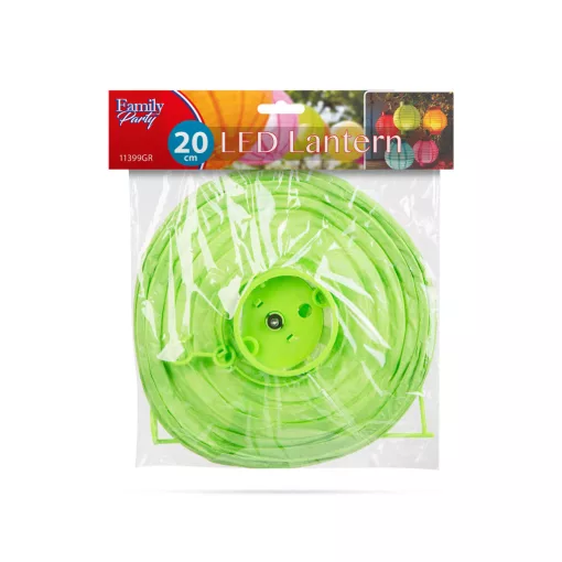 LED-es lampion - 1 LED - zöld - 2 x AAA