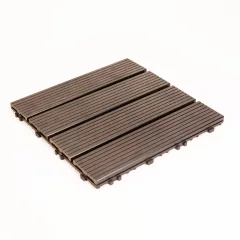   WPC padlóburkolat - 4 léces - 30 x 30 cm - fekete - 11 db / csomag