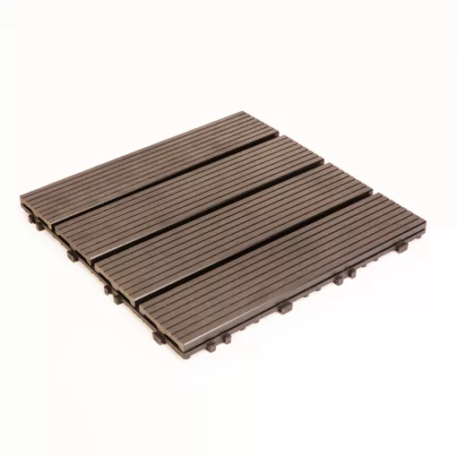 WPC padlóburkolat - 4 léces - 30 x 30 cm - fekete - 11 db / csomag