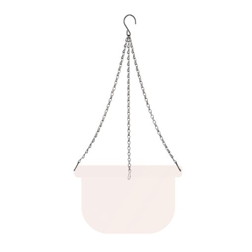 Virágcserép függesztőlánc - fém - fekete - 50 cm