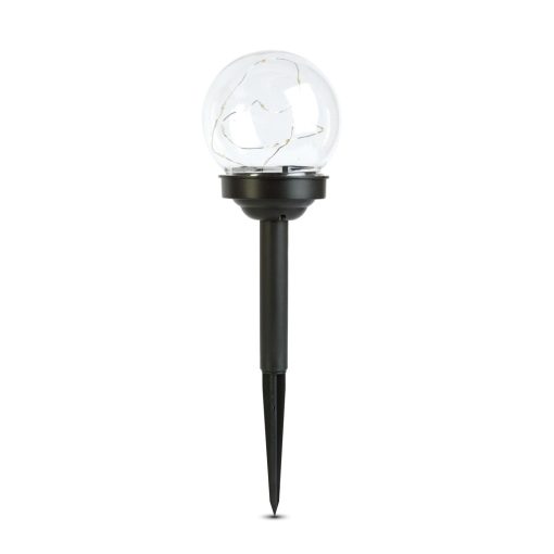 Leszúrható szolár lámpa - gömb alakú - színes - 10 x 10 x 26,5 (+12,5) cm