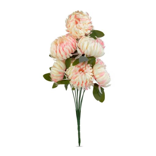 Műnövény dekoráció - krizantém - rózsaszín - 12 x 58 cm