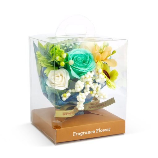 Műnövény dekoráció - illatos rózsa - 11 x 11 x 14 cm