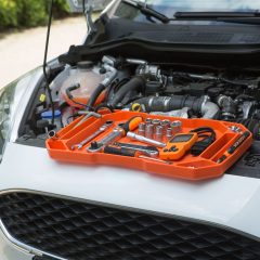   Gumi szerszámos tálca tárolórekeszekkel - fogantyúval - 53 x 29,5 x 3,5 cm