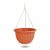   Műanyag függesztett cserép lánccal -  terrakotta - 30 x 18 cm