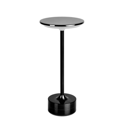 Asztali lámpa - fekete színű fém - állítható színhőm, fényerő - akkumulátoros - USB