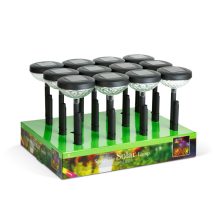 Leszúrható szolár lámpa - 1 + 1 melegfehér / RGB SMD LED - fekete - 53 x 11,4 cm