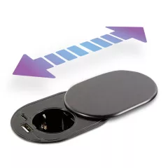   Rejtett, beépíthető konnektor + USB + Type-C - "Slide it" technológiával