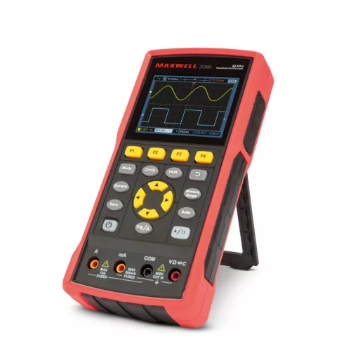 Kézi oszcilloszkóp - akkumulátoros - 3.5" színes LCD - AC/DC, 400V, 40MHz, 2 csatorna, 8K/4K