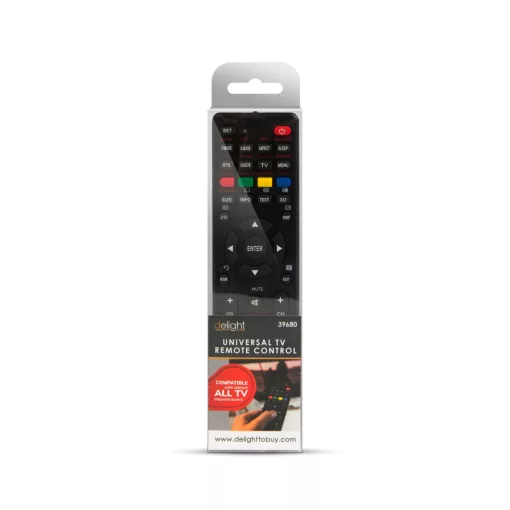 Univerzális TV távirányító - 250+ típushoz - fekete - 2 x AAA
