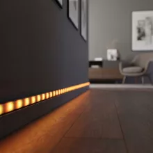 LED aluminium profil sín - 1000 x 17 x 8 mm - U profil - fekete