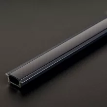 LED aluminium profil sín - 1000 x 23(17) x 8 mm - süllyeszthető U profil - fekete