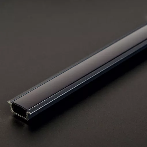 LED aluminium profil sín - 1000 x 23(17) x 8 mm - süllyeszthető U profil - fekete