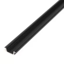 LED aluminium profil sín - 2000 x 23(17) x 8 mm - süllyeszthető U profil - fekete