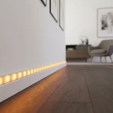 LED aluminium profil sín - 2000 x 23(17) x 8 mm - süllyeszthető U profil - fehér